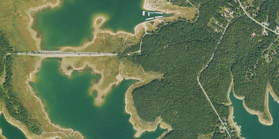 Real aerial photograph at Bull Shoals-White River State Park