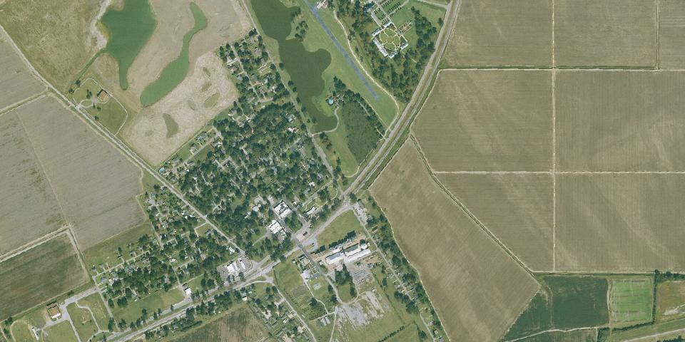 Real aerial photograph at Hampson Archeological Museum State Park