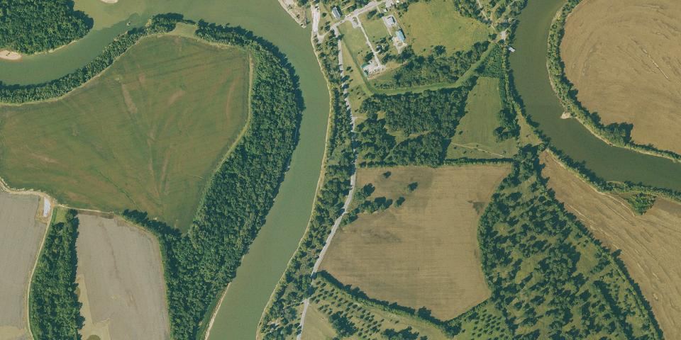 Real aerial photograph at Jacksonport State Park