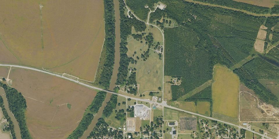 Real aerial photograph at Parkin Archeological State Park
