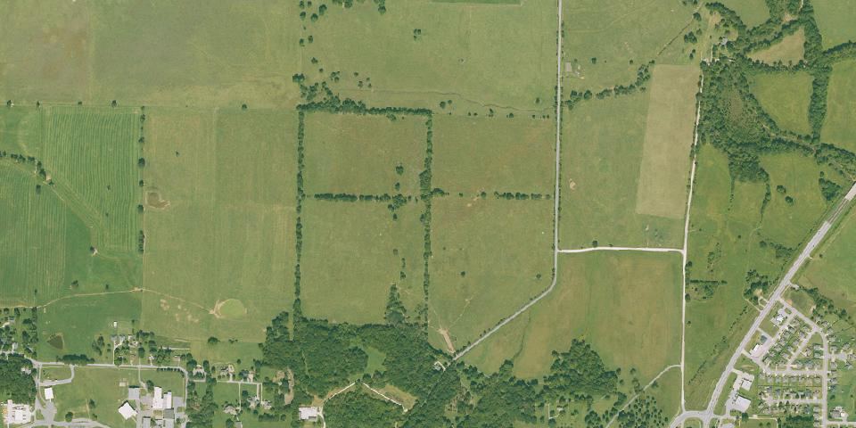 Real aerial photograph at Prairie Grove Battlefield State Park