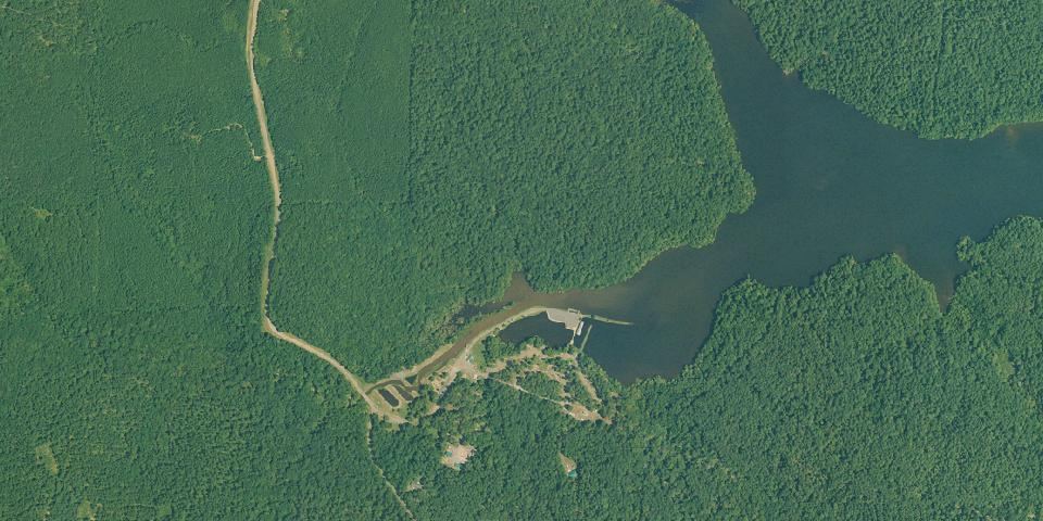Real aerial photograph at White Oak Lake State Park