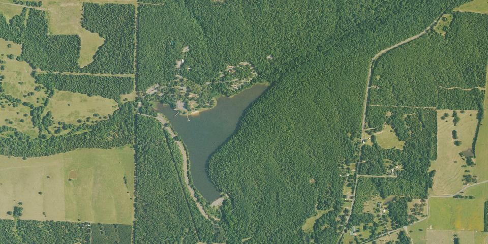 Real aerial photograph at Woolly Hollow State Park