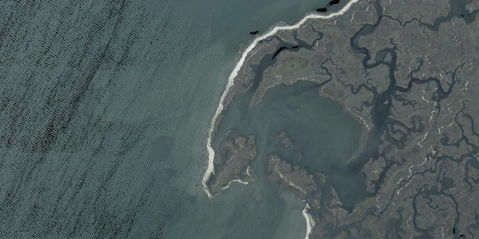 Real aerial photograph at Janes Island State Park
