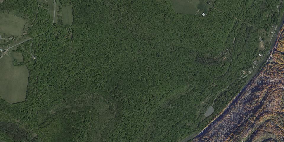 Real aerial photograph at Wolf Den Run State Park