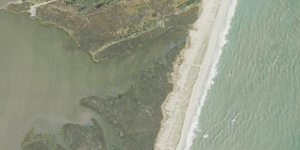 Real aerial photograph at Fort Fisher State Recreation Area