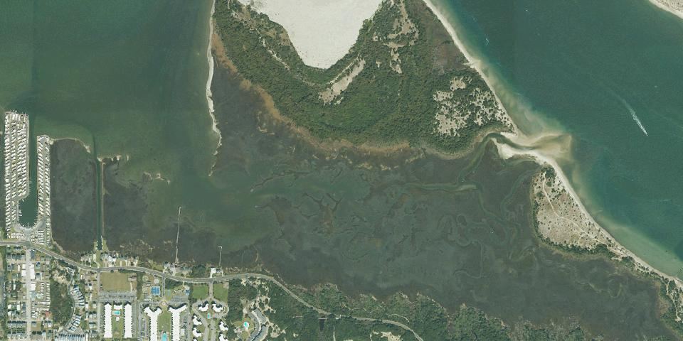 Real aerial photograph at Fort Macon State Park
