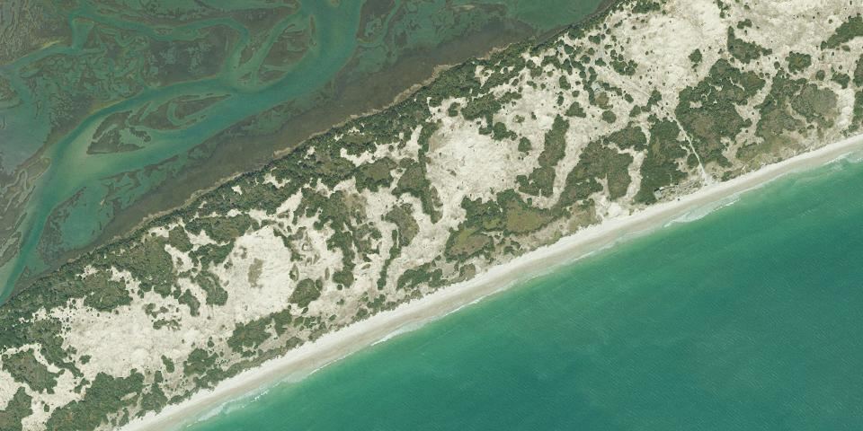 Real aerial photograph at Hammocks Beach State Park