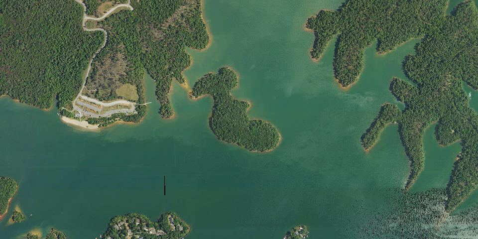 Real aerial photograph at Lake James State Park