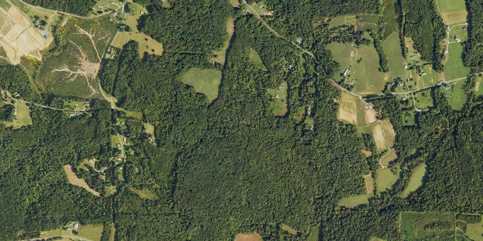 Real aerial photograph at Pilot Mountain State Park