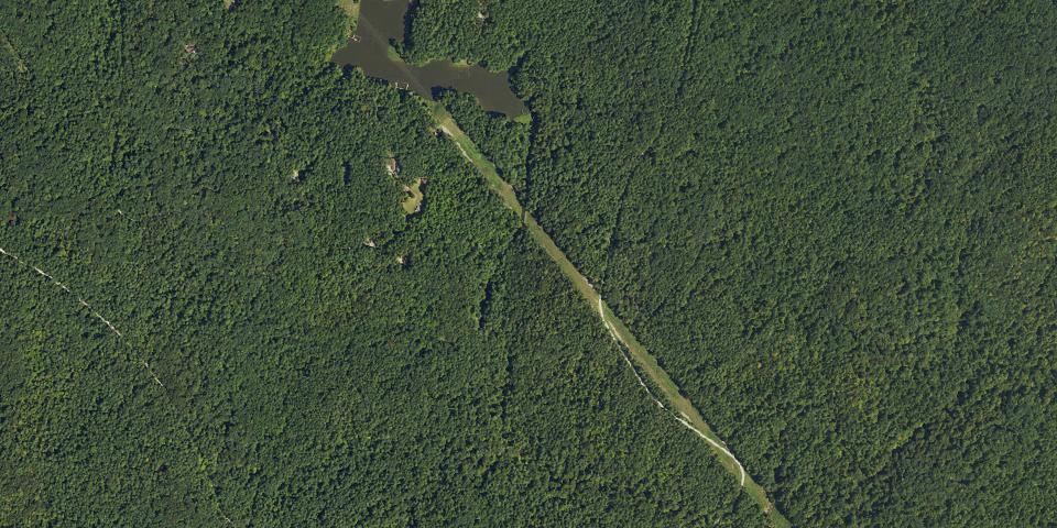 Real aerial photograph at William B Umstead State Park