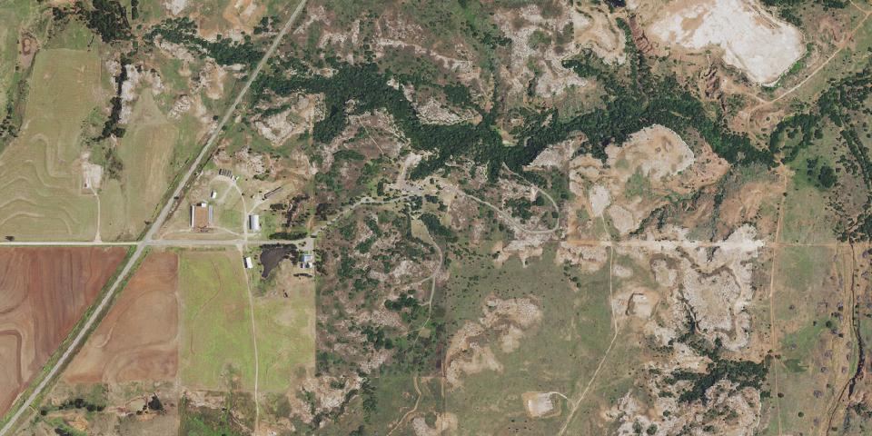 Real aerial photograph at Alabaster Caverns State Park