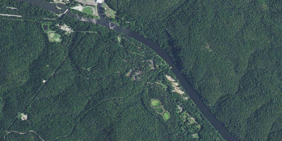 Real aerial photograph at Beavers Bend State Park