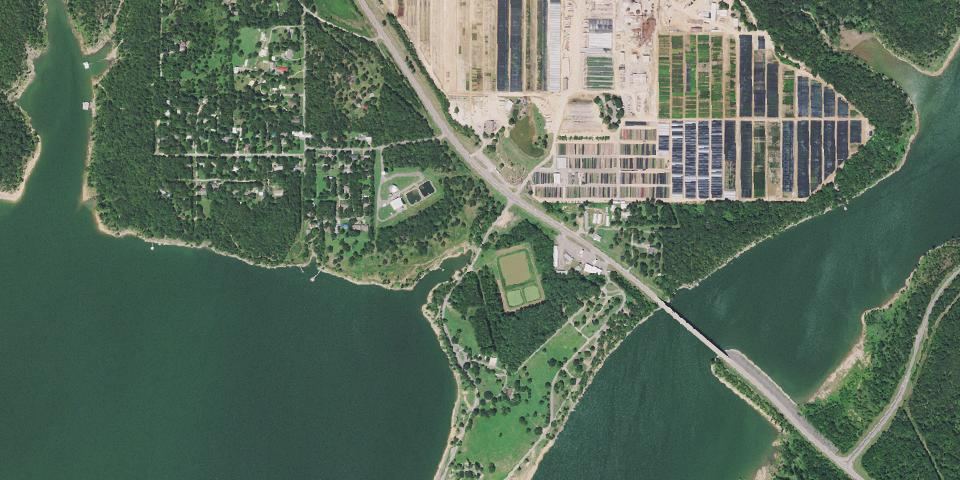 Real aerial photograph at Cherokee Landing State Park