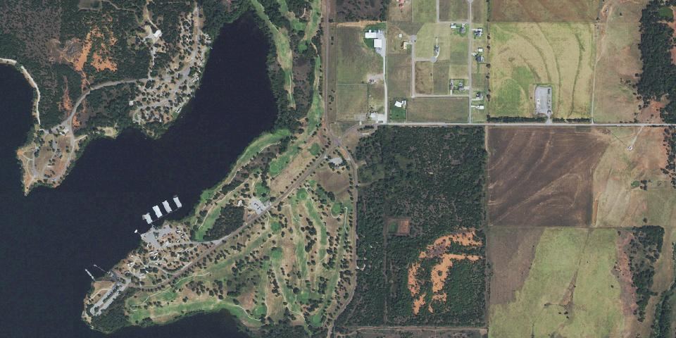Real aerial photograph at Fort Cobb State Park