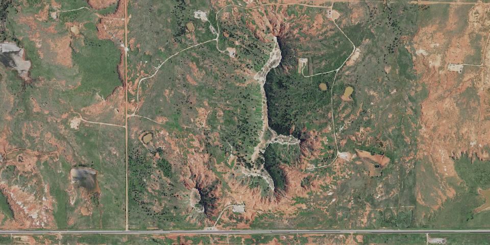 Real aerial photograph at Gloss Mountain State Park