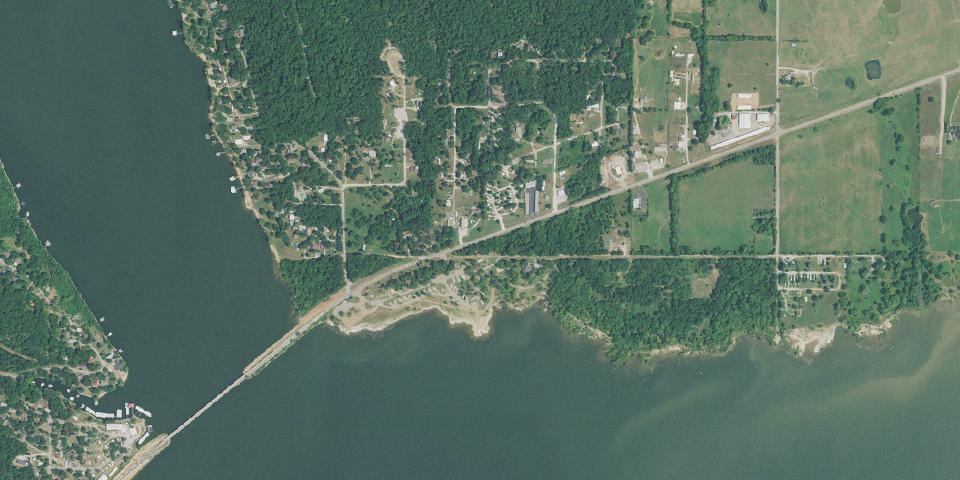 Real aerial photograph at Grand Lake: Bernice State Park