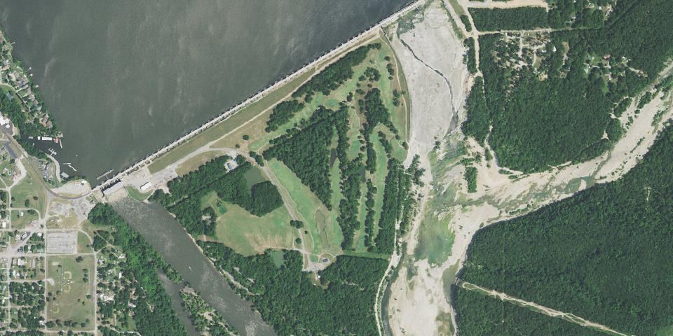 Real aerial photograph at Grand Lake: Cherokee State Park