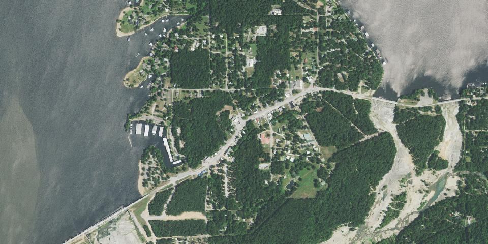Real aerial photograph at Grand Lake: Disney State Park