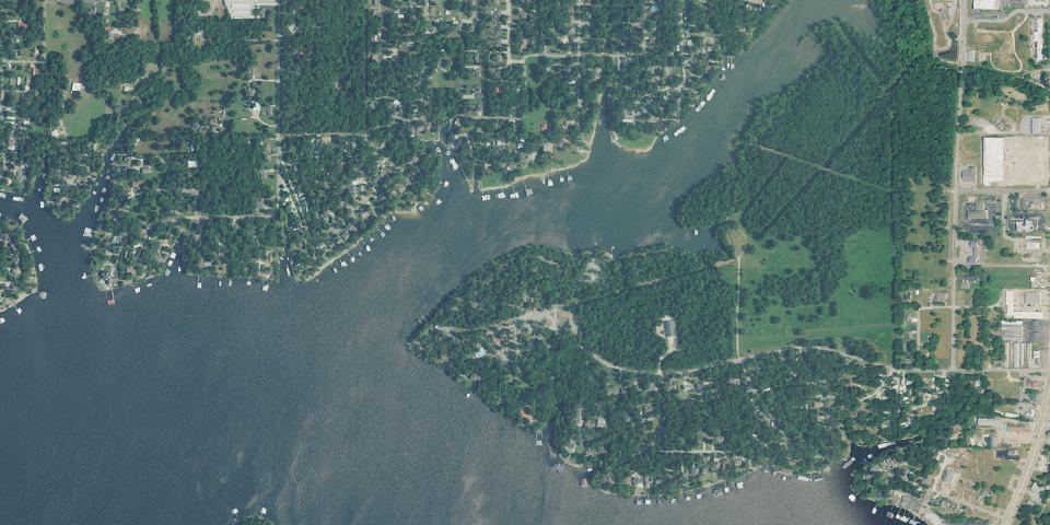Real aerial photograph at Grand Lake: Honey Creek State Park