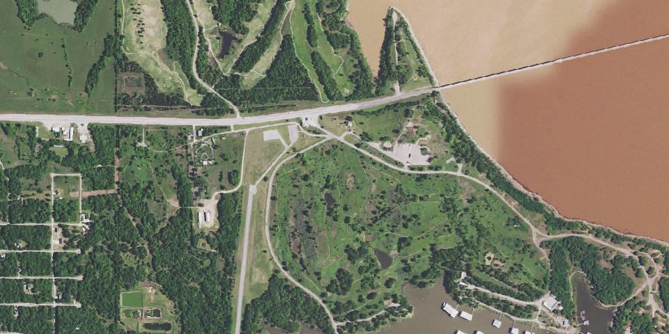 Real aerial photograph at Lake Texoma State Park