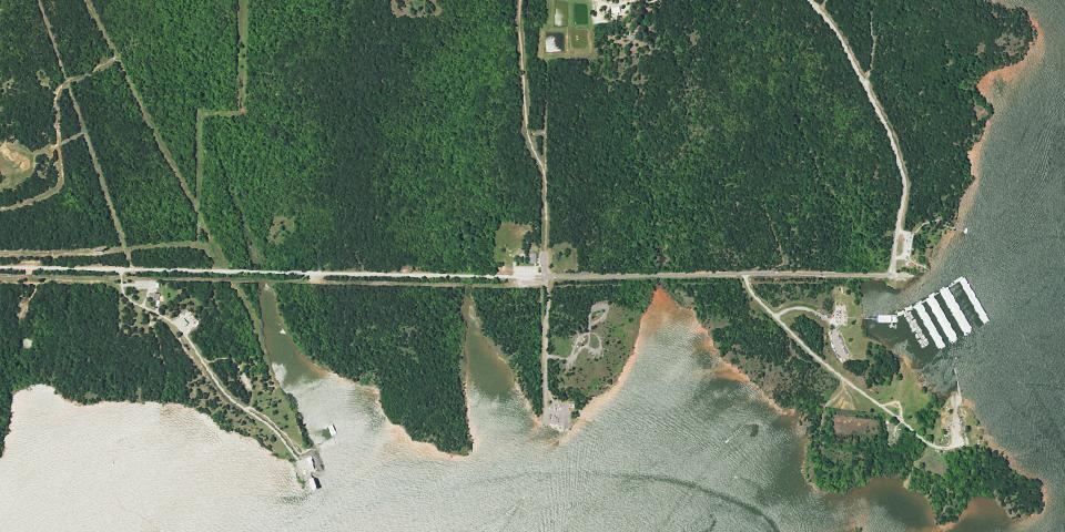Real aerial photograph at Lake Thunderbird State Park