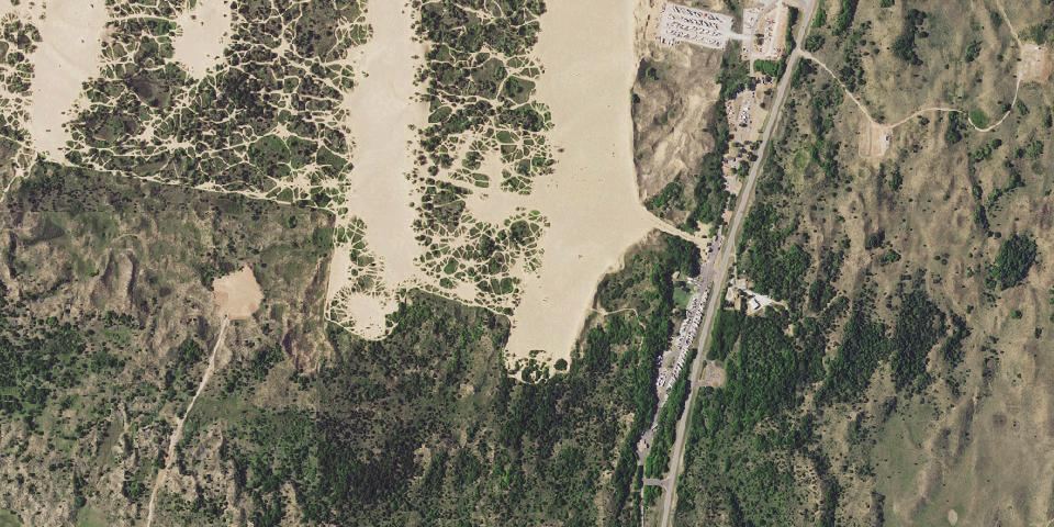 Real aerial photograph at Little Sahara State Park