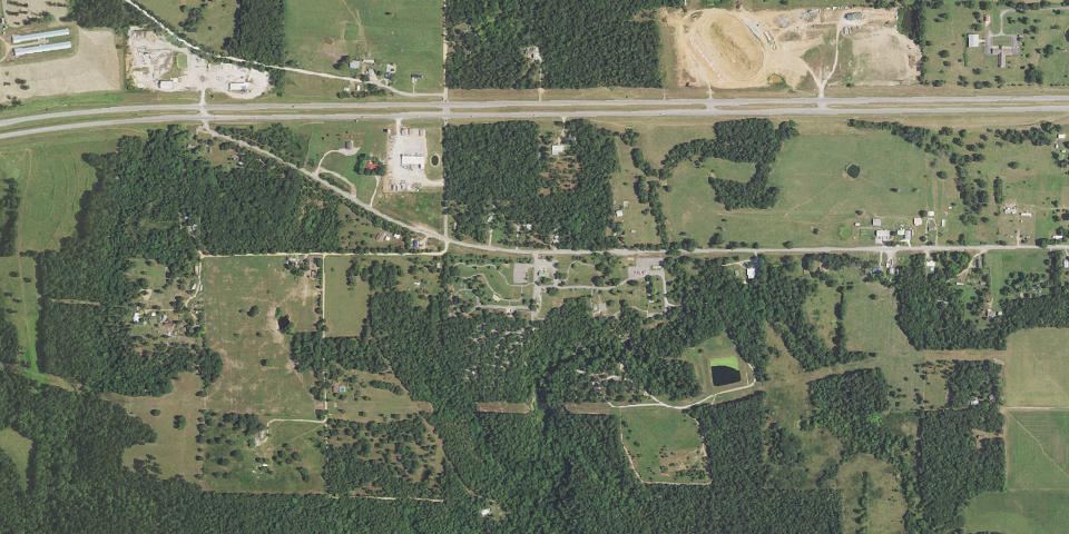 Real aerial photograph at Natural Falls State Park