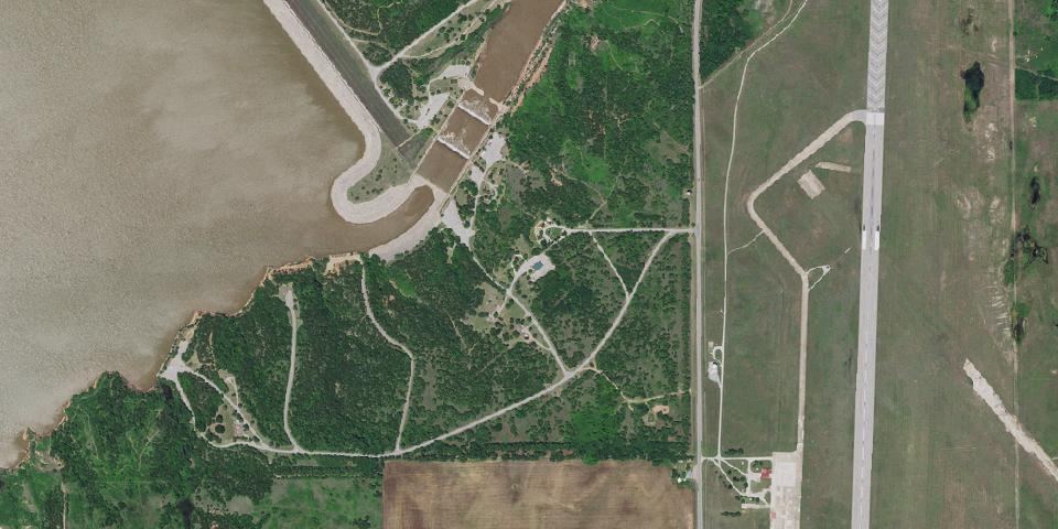 Real aerial photograph at Salt Plains State Park