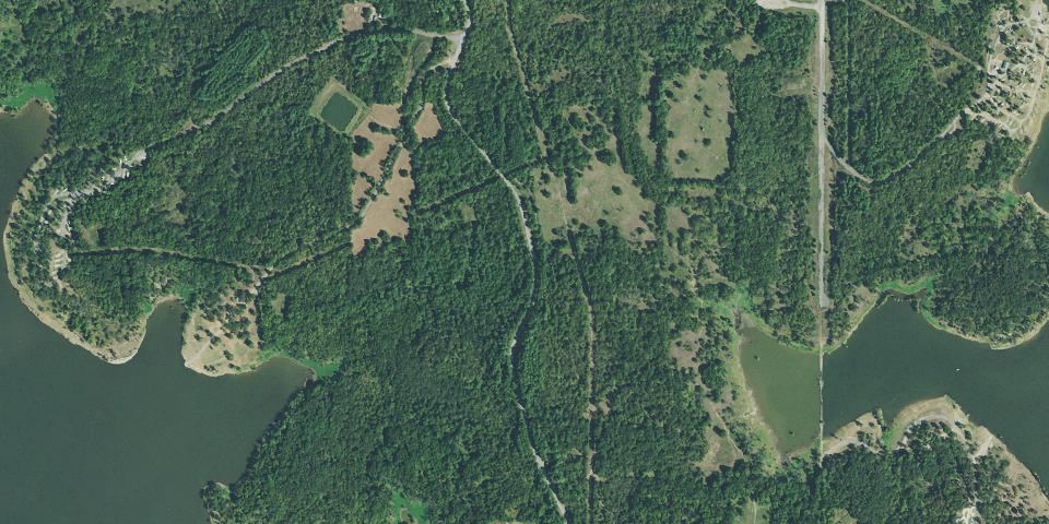 Real aerial photograph at Sequoyah State Park