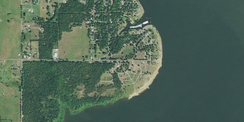 Real aerial photograph at Sequoyah Bay State Park