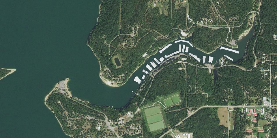 Real aerial photograph at Tenkiller State Park