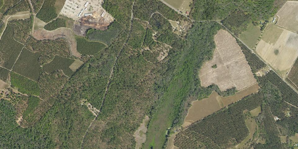 Real aerial photograph at Battle of Rivers Bridge State Historic Site