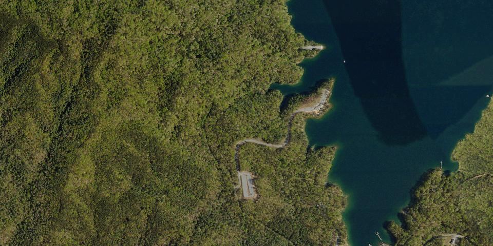 Real aerial photograph at Devils Fork State Park