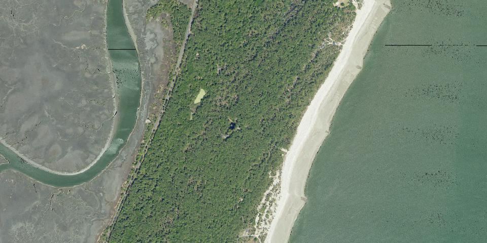Real aerial photograph at Hunting Island State Park