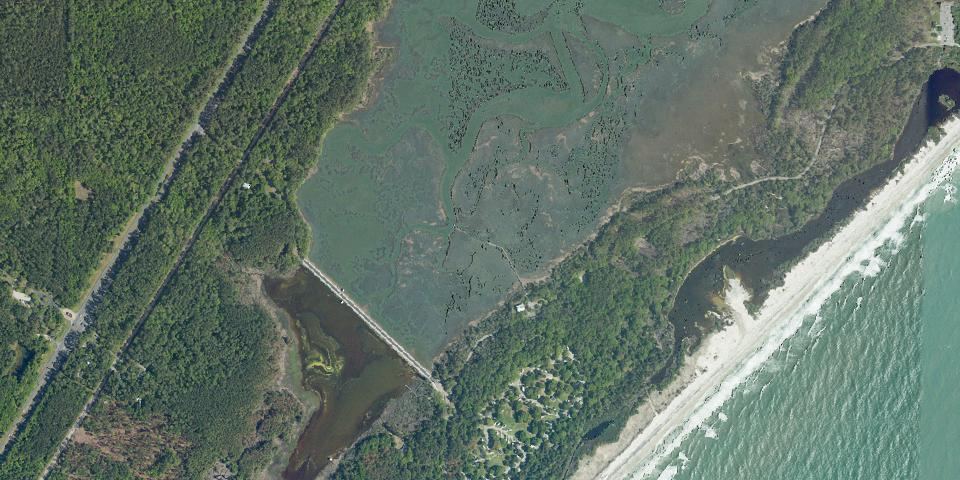 Real aerial photograph at Huntington Beach State Park