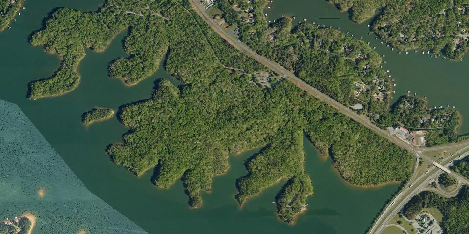 Real aerial photograph at Lake Hartwell State Park