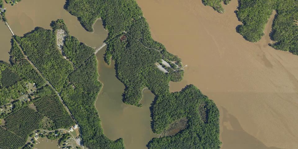 Real aerial photograph at Lake Wateree State Park