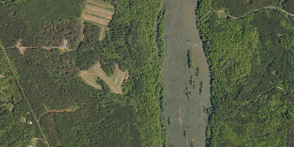 Real aerial photograph at Landsford Canal State Park