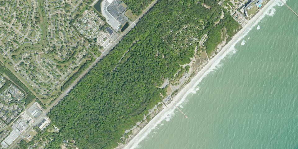 Real aerial photograph at Myrtle Beach State Park