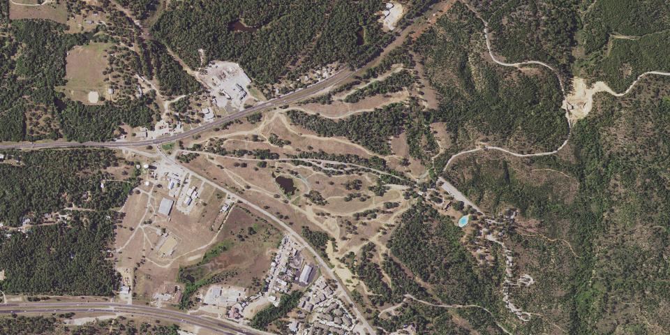 Real aerial photograph at Bastrop State Park