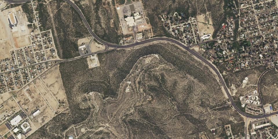 Real aerial photograph at Big Spring State Park