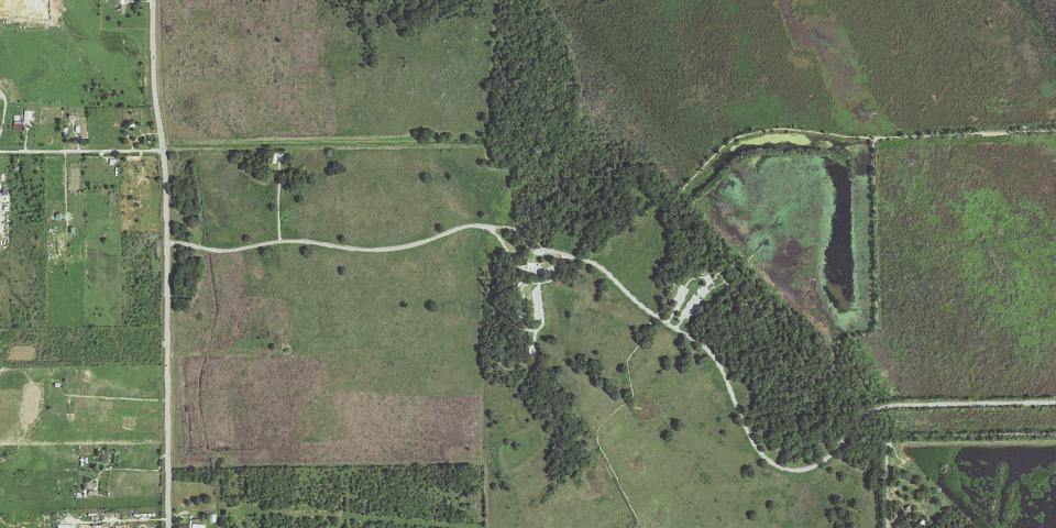 Real aerial photograph at Brazos Bend State Park