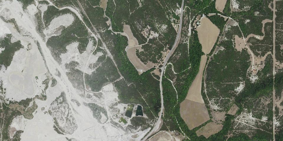 Real aerial photograph at Cleburne State Park