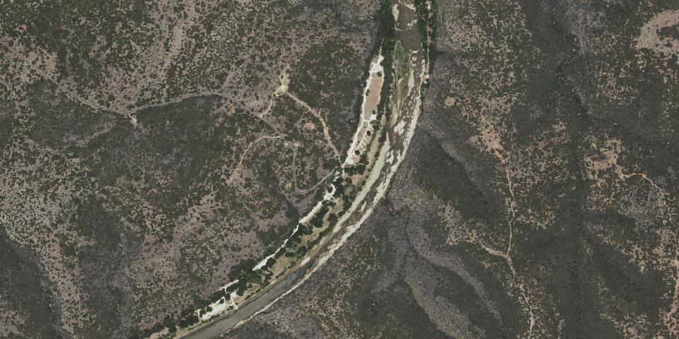 Real aerial photograph at Colorado Bend State Park