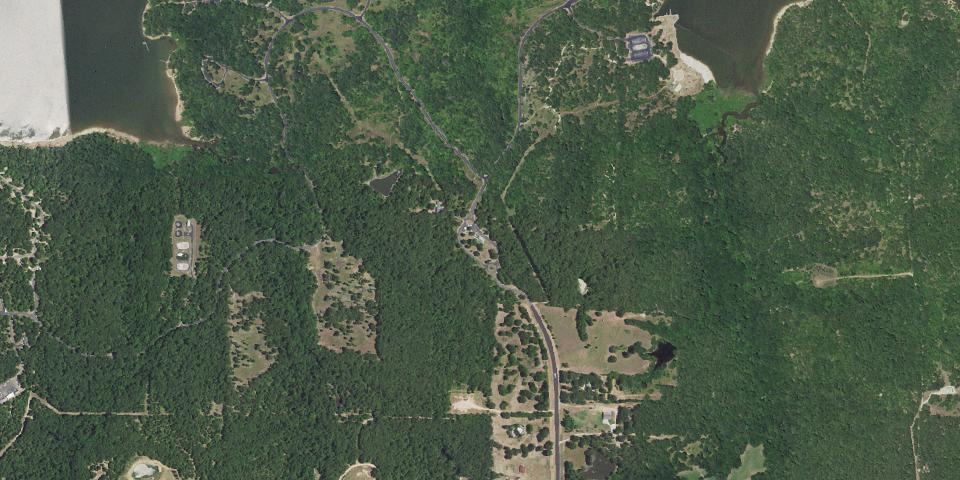 Real aerial photograph at Cooper State Park - South Sulphur Unit