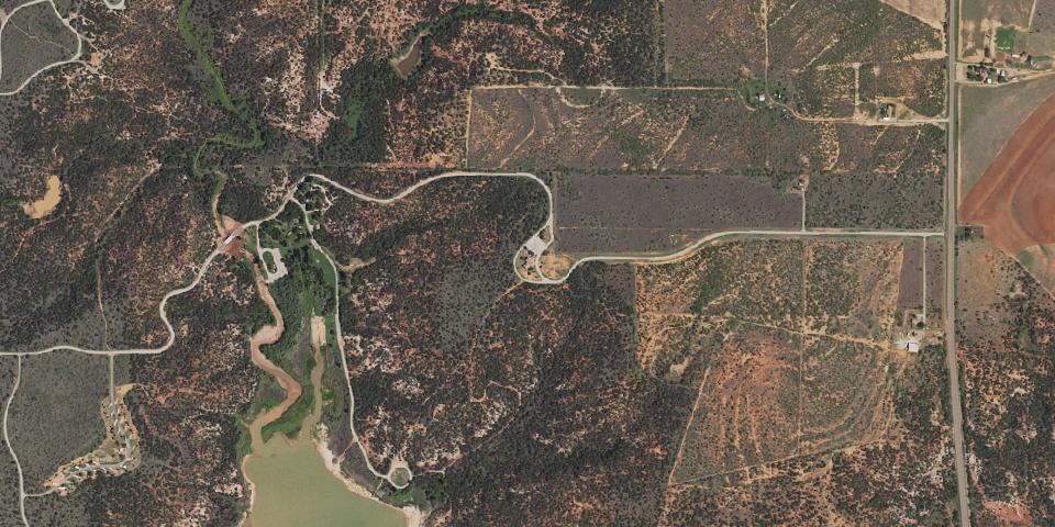 Real aerial photograph at Copper Breaks State Park