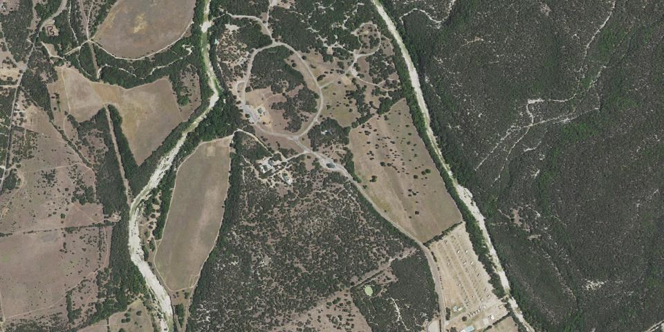 Real aerial photograph at Dinosaur Valley State Park