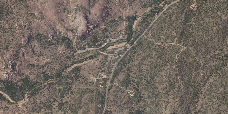 Real aerial photograph at Enchanted Rock State Natural Area