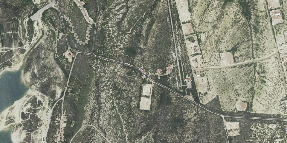 Real aerial photograph at Falcon State Park